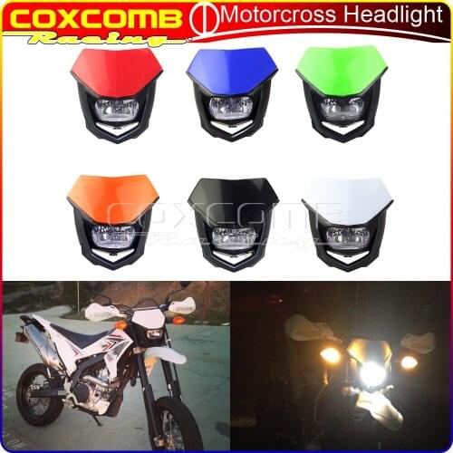 Supermoto Dirt Bike Universal Head Light For Yamaha WR TTR YF YZ-FX Kawasaki KLX KXF Universal Motocross Head Light Lamp