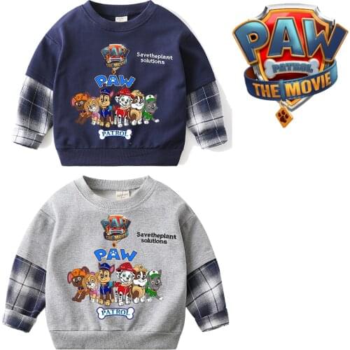 2021 Newest Cartoon Boys Paw Patrol Sweatshirts Little Kids Hoodies Clothes 3-8Years Autumn Children Long Sleeve Shirts Cotton