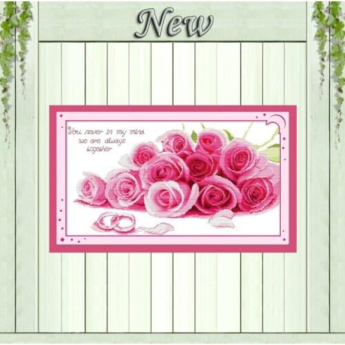 Be together forever roses flower Drawing Decor 11CT counted print on Canvas DMC 14CT Cross Stitch Embroidery kits Needlework Set