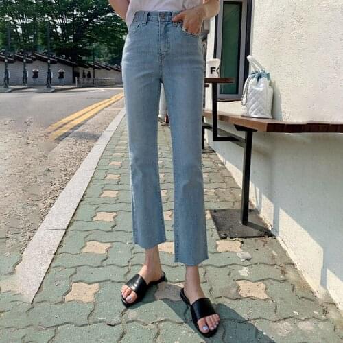 Womens Summer Autumn Streetwear Straight Ankle Lenght Jeans High Waist Slim Long Denim Pants Ladies Casual Jeans