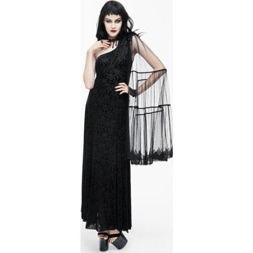 EVA LADY Gothic Women Black Long Dresses Feathers One-Shoulder Sleeveless Dresses Summer Sexy Lady Dresses