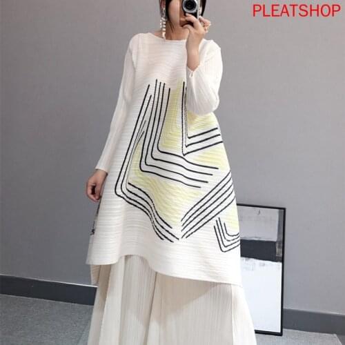 Miyake Pleated New Style Spring Clothing Fashion Large Size A- line dress Sub- France Non-mainstream dress women elegant