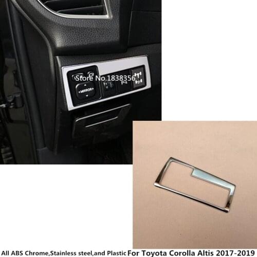 For Toyota Corolla Altis 2017 2018 2019 car stick styling cover stainless steel front head fog light switch trim frame lamp 1pcs