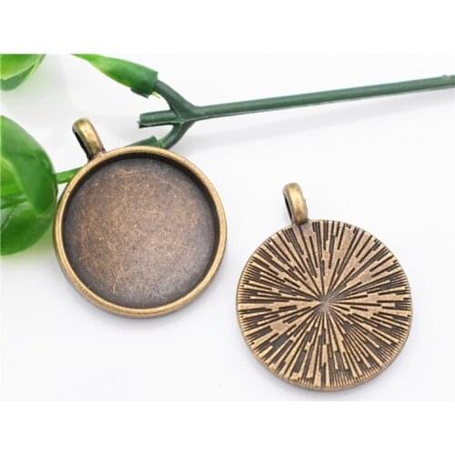 10pcs 20mm Inner Size Antique Bronze Plated Simple Style Base Setting Charms Pendant-D1-24