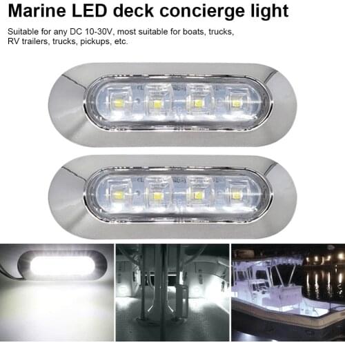 2Pcs Marine Boat Transom LED Stern Light Cold White LED Tail Lamp Yacht Accessory Waterproof LED Courtesy Lights Dropshipping
