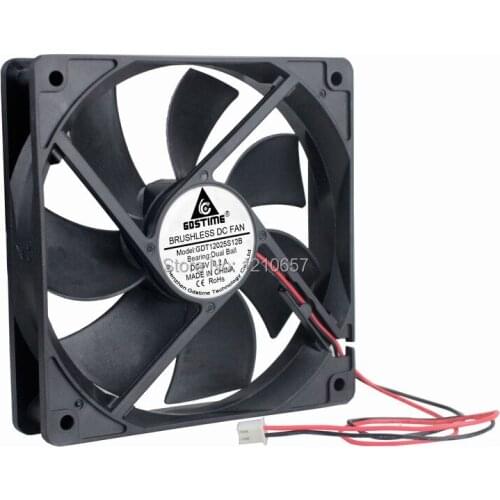 2 PCS Lot Gdstime DC 5V Dual Ball Bearing 12CM 120MM 120x25mm Industrial Computer Cooling Fan 2Pin 0.2A