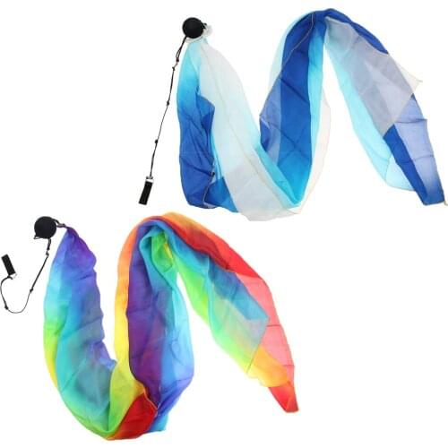 2x Belly Dance Silk Veil Poi Throw Balls Durable Chain Dancing Accessories