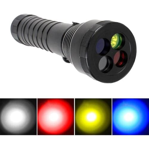 3Mode Red Yellow Blue White Light Flashlight, LED Flashlight Flashlight Torch