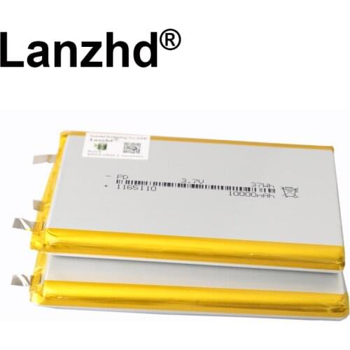 3PCS 3.7V Li Polymer Battery 10000mAh 110*65*11mm Soft package battery For Power Bank Bluetooth Speakers Tablet DVD battery