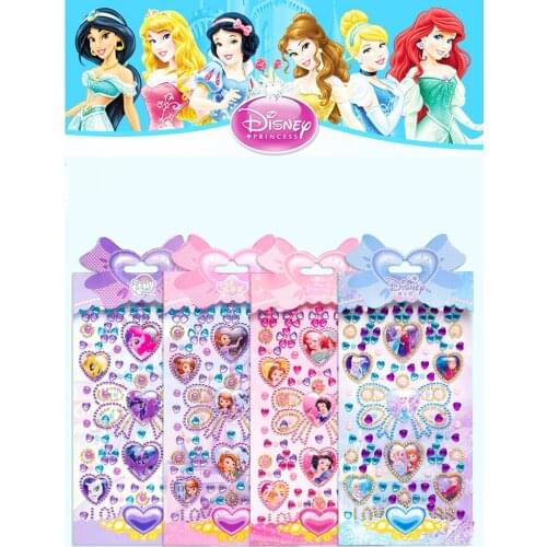 3D Disney Frozen 2 Diamond Stickers Sofia Princess DIY Three-Dimensional Decoration For Baby Girls Play House Toys Crystal Gifts