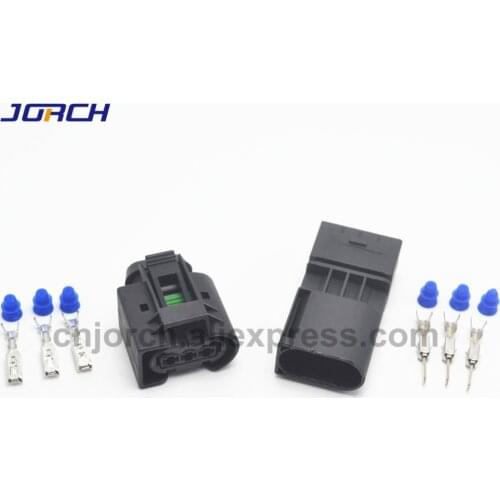 5 Sets 3 pin Injector ABS Sensor Electrical Wire Connector Female And Male socket 09 4413 11 / 22140492050 For Benz BMW Kostal