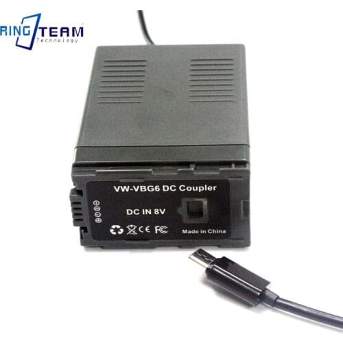 PD to VBG6 Dummy Battery VBG6 DC Coupler for D310 AG-AC7 AG-AF100 HDC-HMC40 HMC70 HMC80 HMC150 HMC153 HMR10 HSC1U HDC-DX1 Camera