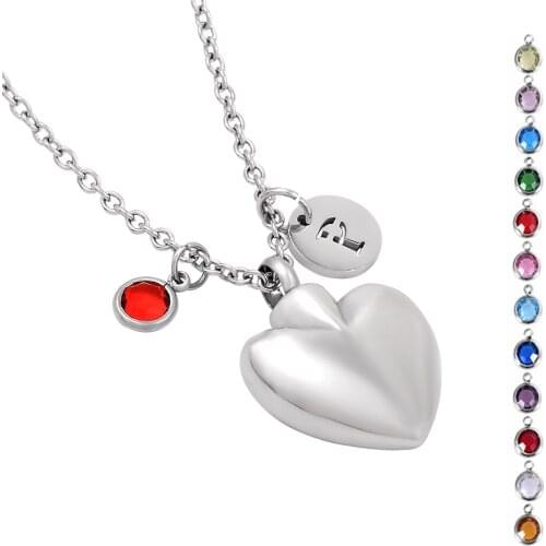 Free Chain+Fill ktis+Letter+Crystal - Hot Selling Stainless Steel Blank Heart Cremation Urn Memorial Pendant for Ashes