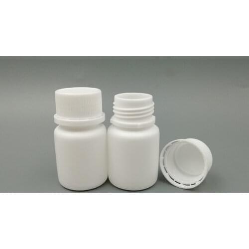 Free Shipping 48pcs 20ml White Plastic Medicine Pill Bottles 20g HDPE Medicine Container Pill Bottles with Tamper Proof Caps