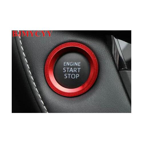 BJMYCYY Car styling aluminum dedicated a key to for Toyota RAV4 and rong start button decorative circle ignition coils Stickers