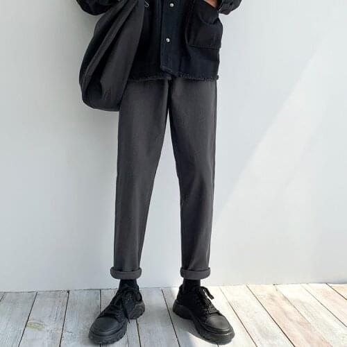 Korean Fashion Black Casual Trousers Mens Casual Skinny Joggers Pants 2021 Overalls Mens Hip Hop Solid Sweatpants Male