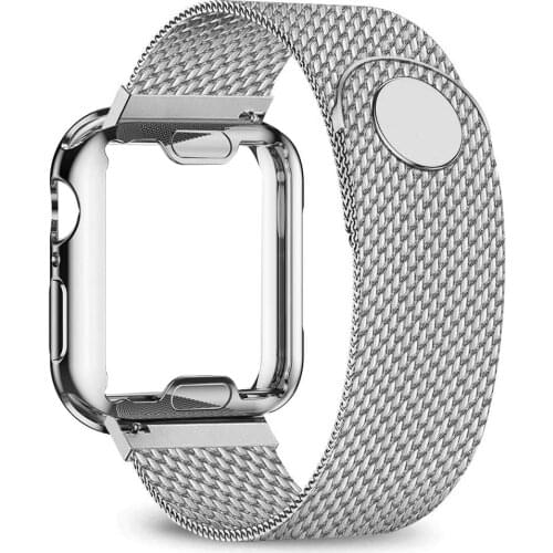 Case+strap For Apple Watch band 40mm 44mm 38mm 42mm Plated case+Metal belt Magnetic loop bracelet apple Watch series 6 se 5 4 3