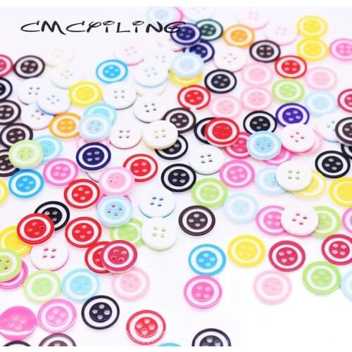 CMCYILING 12mm Mixed Resin Buttons For Clothing Diy Sewing Crafts Decorative Buttons For Children Botones 4 Holes 100Pcs