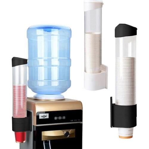 60-80 Cups Paper Cup Holder Plastic Cup Dispenser One Button Tool Bracket Flat Bottom Cups for Home Office Hospital Magntic Tool