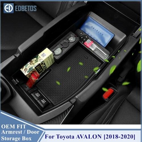 For Toyota Avalon Auto Accessories Car Central Armrest Storage Box Black Auto Container Glove Organizer Case 2018 2019 2020