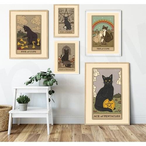 Home Decoration Canvas Cute Cat Painting Pictures Wall Artwork Prints Animal Modular Modern Poster For Living Room No Framework