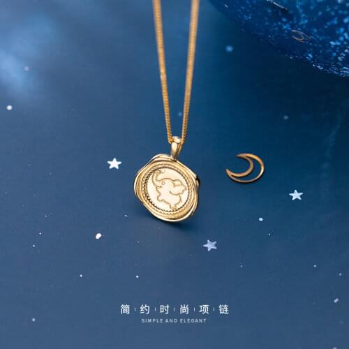 Dreamhonor Vintage Retro Female Gold Color 925 Sterling Silver Cartoons Dumbo Elephant Charm Pendant Necklaces Jewelry Gifts