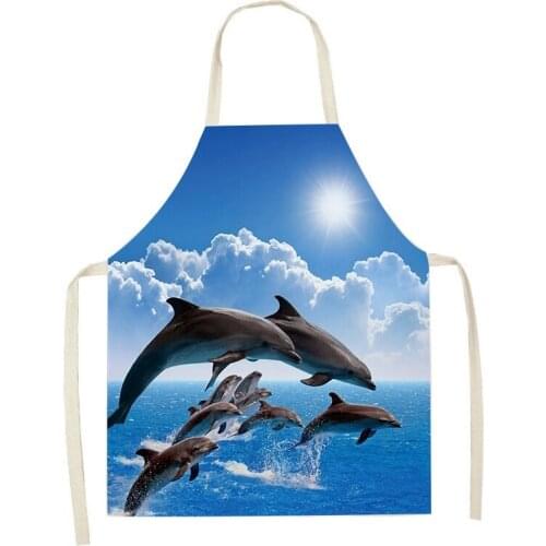 Dolphin Image apron kid apron apron for men nordic kitchen aprons for women apron for men cafe kitchen apron Linens master apron