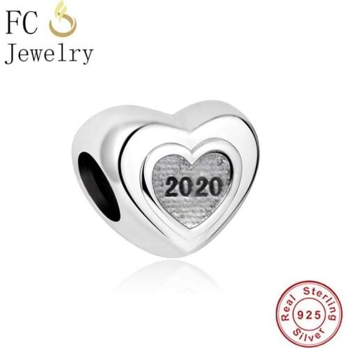 FC Jewelry Fit Original Brand Charm Bracelet Authentic 100% 925 Silver Heart Letter Bead Making Women Berloque 2020 Fashion