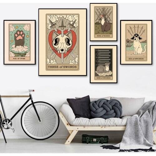 Hd Home Decoration Canvas Cat Painting Clouds Pictures Wall Art Prints Animal Modular No Framework Retro Poster For Living Room