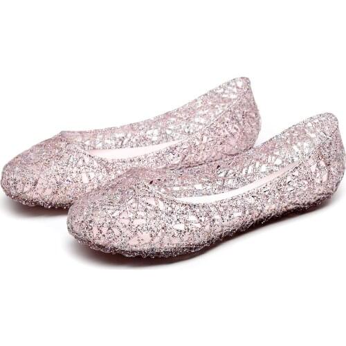 Hot Selling Sexy Women Sandals Shiny Crystal Flat Breathable Casual Sandals
