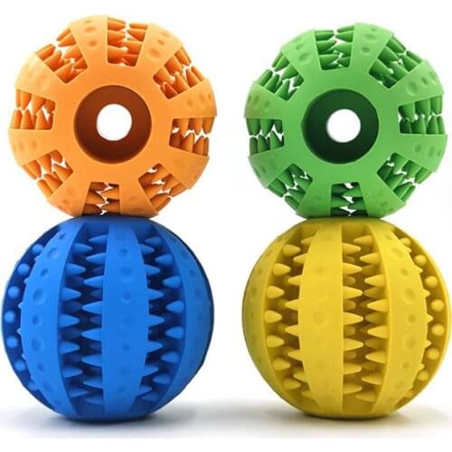 Dog Toy Ball Nontoxic Bite Resistant Teething Toys Balls for Small/Medium/ Large Dog and Puppy Cat , Dog Pet Food Treat Feeder