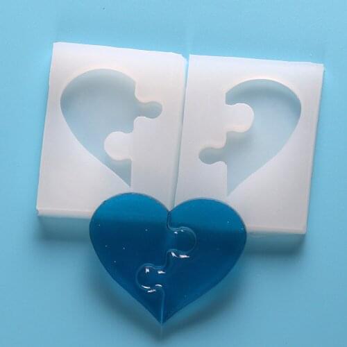 JX-LCLYL New DIY Jewelry Beading Casting Mold Silicone Resin Crystal Mold Square Heart