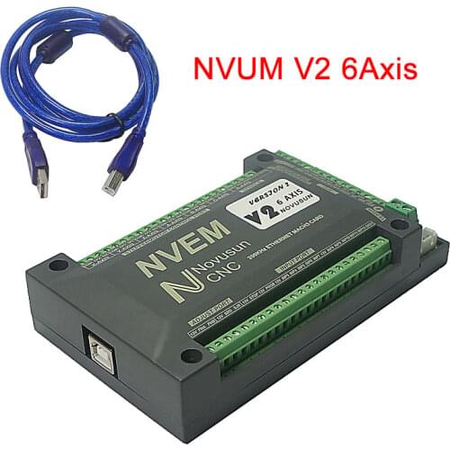 6 Axis NVUM V2 Mach3 USB Controller Card 200KHz Breakout Board For Diy CNC Engraver Machine Wood Router