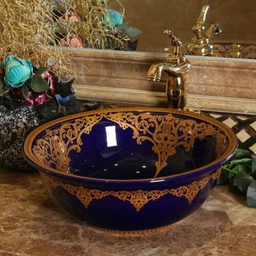Europe Vintage Style Ceramic Washing Basin Bathroom Counter top Bathroom Sink hand washbasin