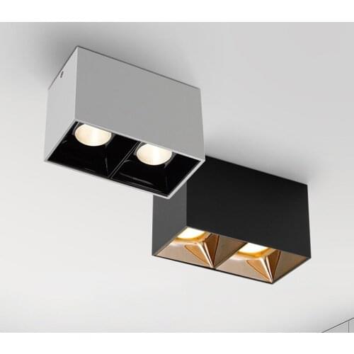 Square Double headed LED Surface Mounted Nordic Ceiling Downlight for Room/Corridor/Hallway/Foyer AC85-260V COB Cube Spot light