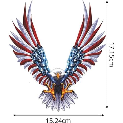 Eagle Flying Eagle US Flag On Wings Car Helmet Sticker Auto Bumper Decal Decoration Accessories 15.24*17.15cm