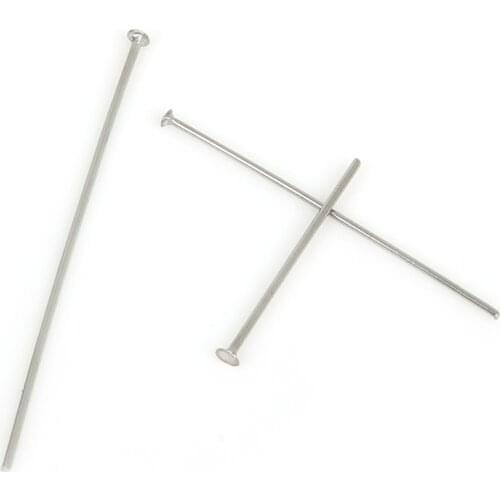 100/200pcs Stainless Steel Metal Flat Head Pins Needles Headpins For Jewelry Findings Making Accessories