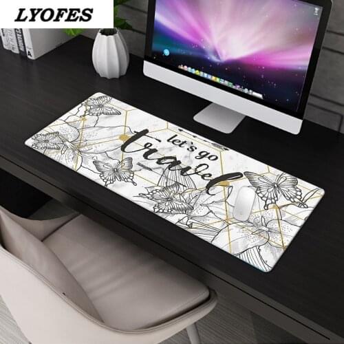 Kawaii Desk Mats Cute Mouse Pad Large Nordic Style Marble Deskpad for Home Office Accessories Gaming Writing Desk Mat for Gamer