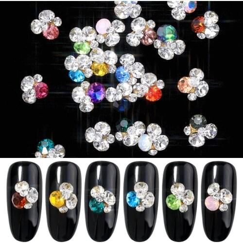 2019 New 10 Pieces Crystal Bead Glossy Nail Rhinestones Alloy Nail Art Decorations Glitter DIY 3D Nail Pendant Jewelry