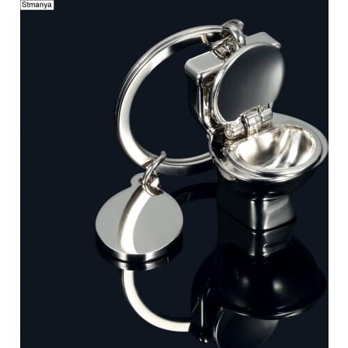New Metal Keychain Men Women Car Key Chain Fashion Party Gift jewelry Toilet toilet Bag Charm Accessories key Ring K1312