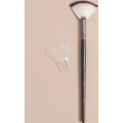 P723 Black Long Handle Small Fan Brush Thin Finished Powder Blush Cheek Cosmetic Make up Brush