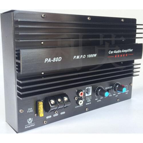 1000W big power car amplifier board 12V 10inch 15 inch Subwoofer PA80D C5198+A1941 transistor with Protection design