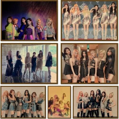 Kpop Band Everglow Retro Kraft Paper Movie Poster For Home Art Decoration Posters