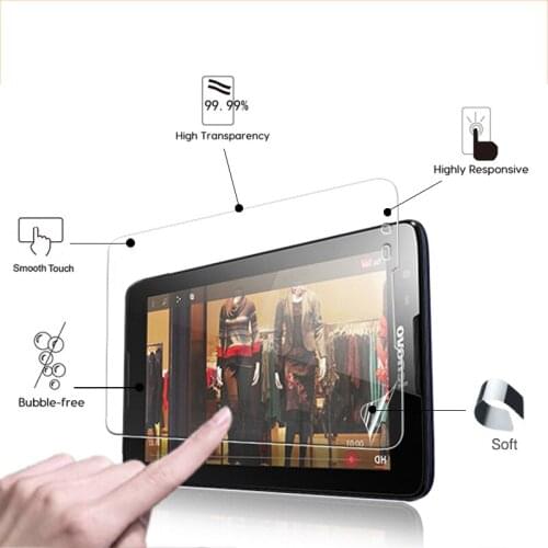 Premium clear Glossy films For Lenovo A7-50 A3500 7.0" tablet pc Anti-Scratches HD LCD Screen Protector Film with cleaning cloth