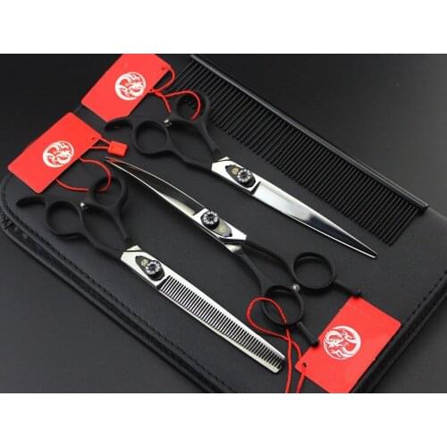 Hot Sale Professional Pet Scissors For Dog Grooming High Quality Straight & Thinning & Curved Scissors 3pcs/Set
