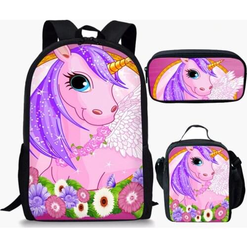Anime Unicorn 3D Print School Backpack for Girl Boys Children Cartoon Bookbags Kids Primary Schoolbag Children Knapsack