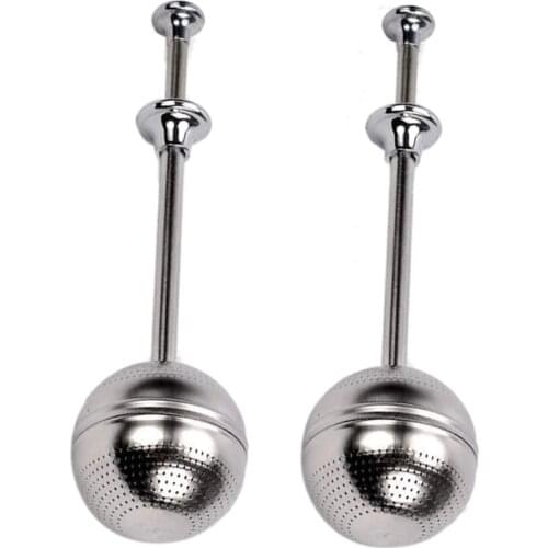 2PCS Long Handle Stainless Steel Tea Strainers, Tea Infuser Filter for Loose Leaf Tea, Reusable Tea Interval Diffuser