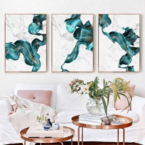 Nordic Abstract Twisted Ocean Cloud Marble Background Painting Canvas Poster Prints Wall Art Pictures For Living Room Decoration