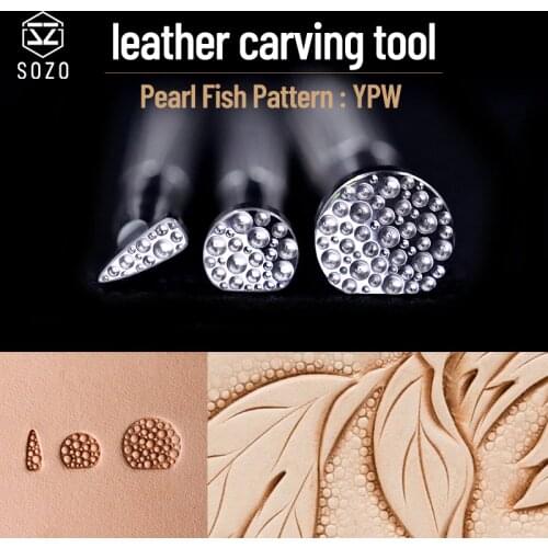 SOZO YPW Lather Work Carving Tool Pearl Fish Partten DIY Handmade Stamping-Print Embossing Stamps 304 Stainless Steel