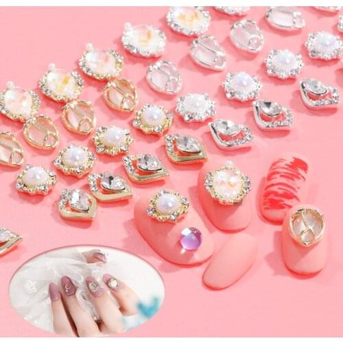 10Pcs Nail Cat Eyes Rhinestones Crystal Shiny Rhinestones Luxury Multidesign Nail Art Design Charms For Nail Art Decoration